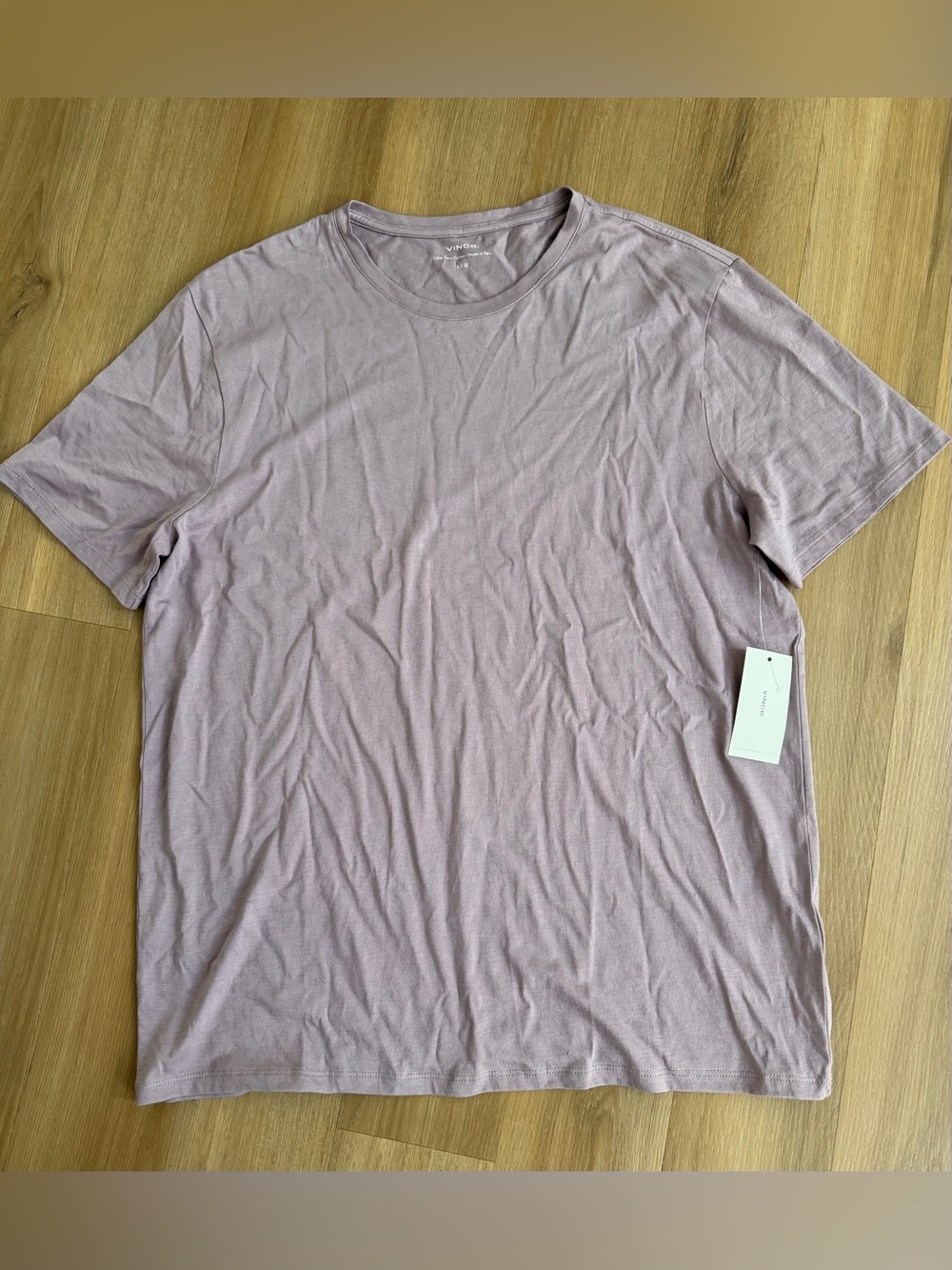 NWT. Vince Women 100% Pima Cotton Short Sleeve Tee in Dusty Lavender, Size L